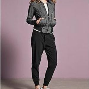 Athleta Slub Bombastic jacket Black Heather Gray
